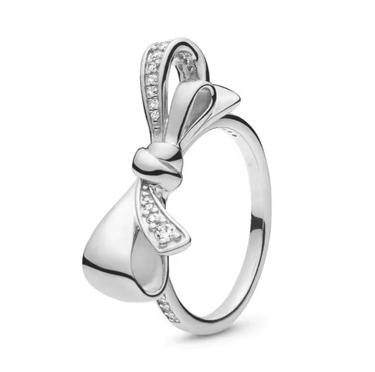 Silver bow ring